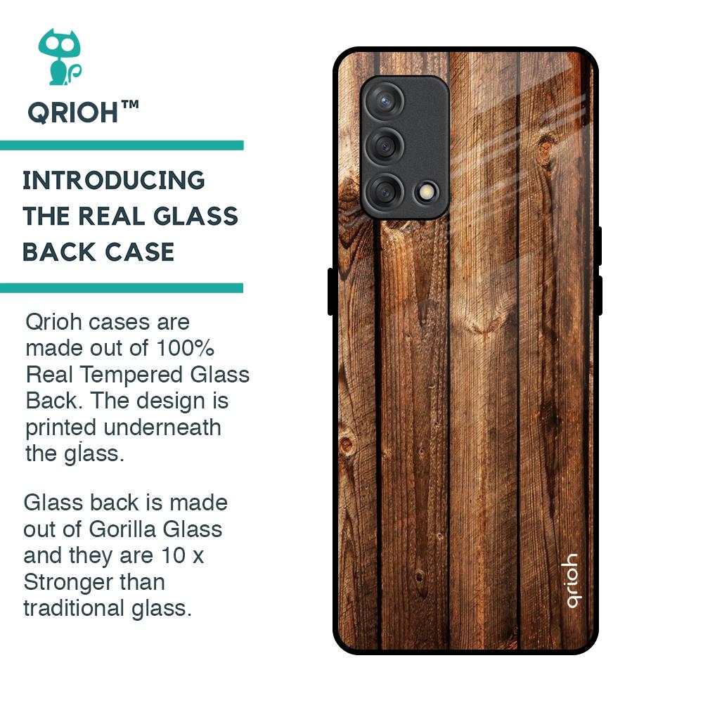 Timber Printed Glass Case for Oppo F19s