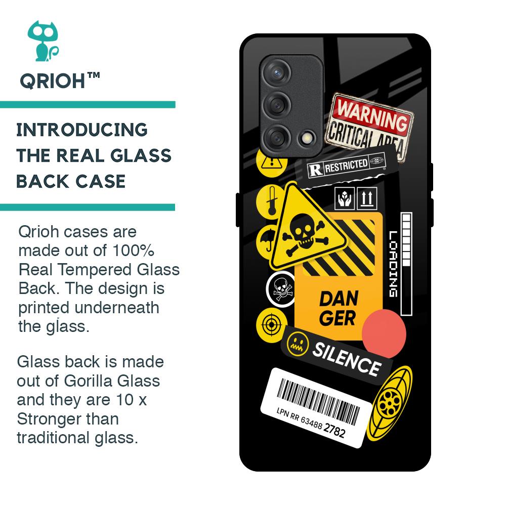 Danger Signs Glass Case for Oppo F19s
