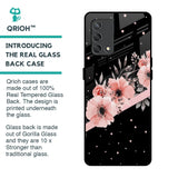 Floral Black Band Glass Case For Oppo F19s