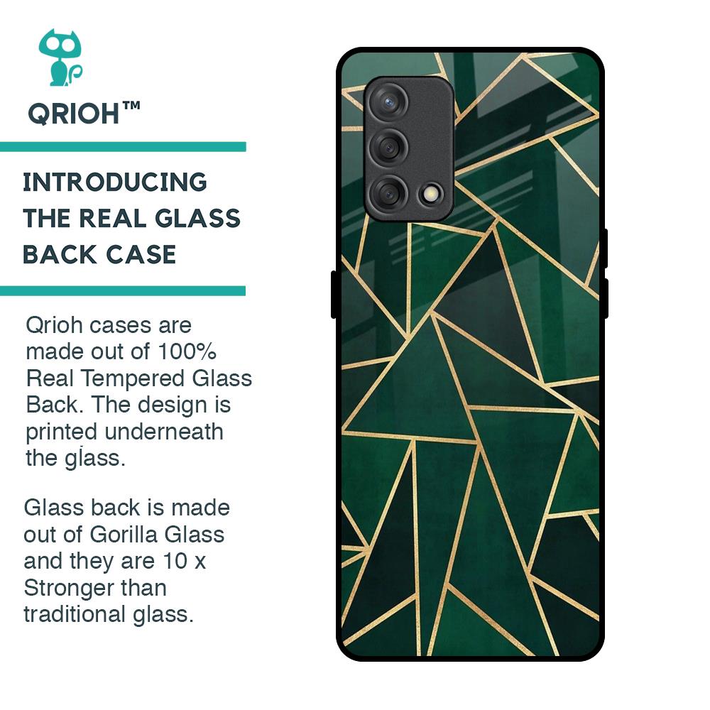 Abstract Green Glass Case For Oppo F19s
