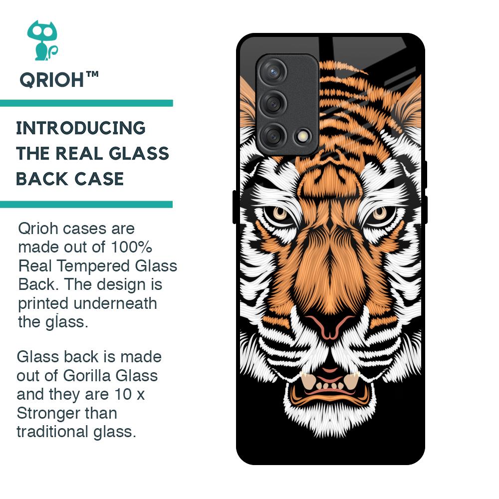Angry Tiger Glass Case For Oppo F19s