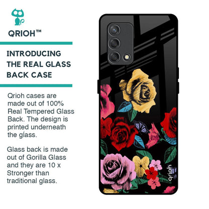 Floral Decorative Glass Case For Oppo F19s