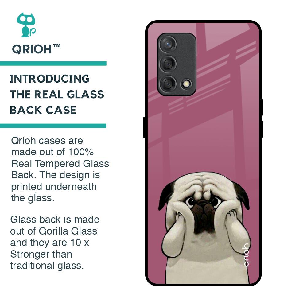 Funny Pug Face Glass Case For Oppo F19s