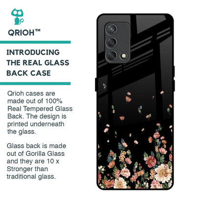 Floating Floral Print Glass Case for Oppo F19s