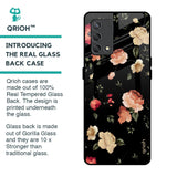 Black Spring Floral Glass Case for Oppo F19s