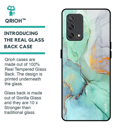 Green Marble Glass Case for Oppo F19s
