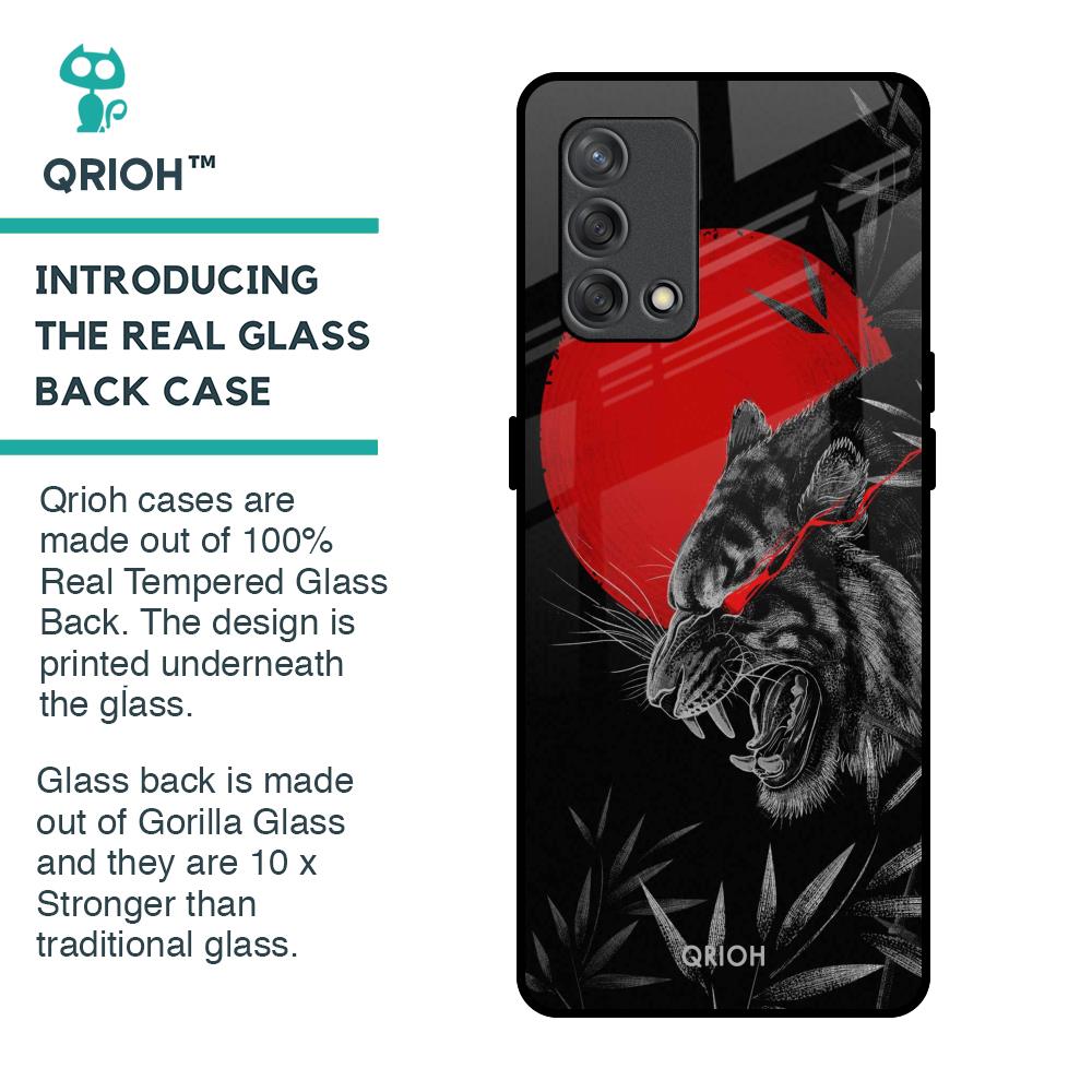 Red Moon Tiger Glass Case for Oppo F19s