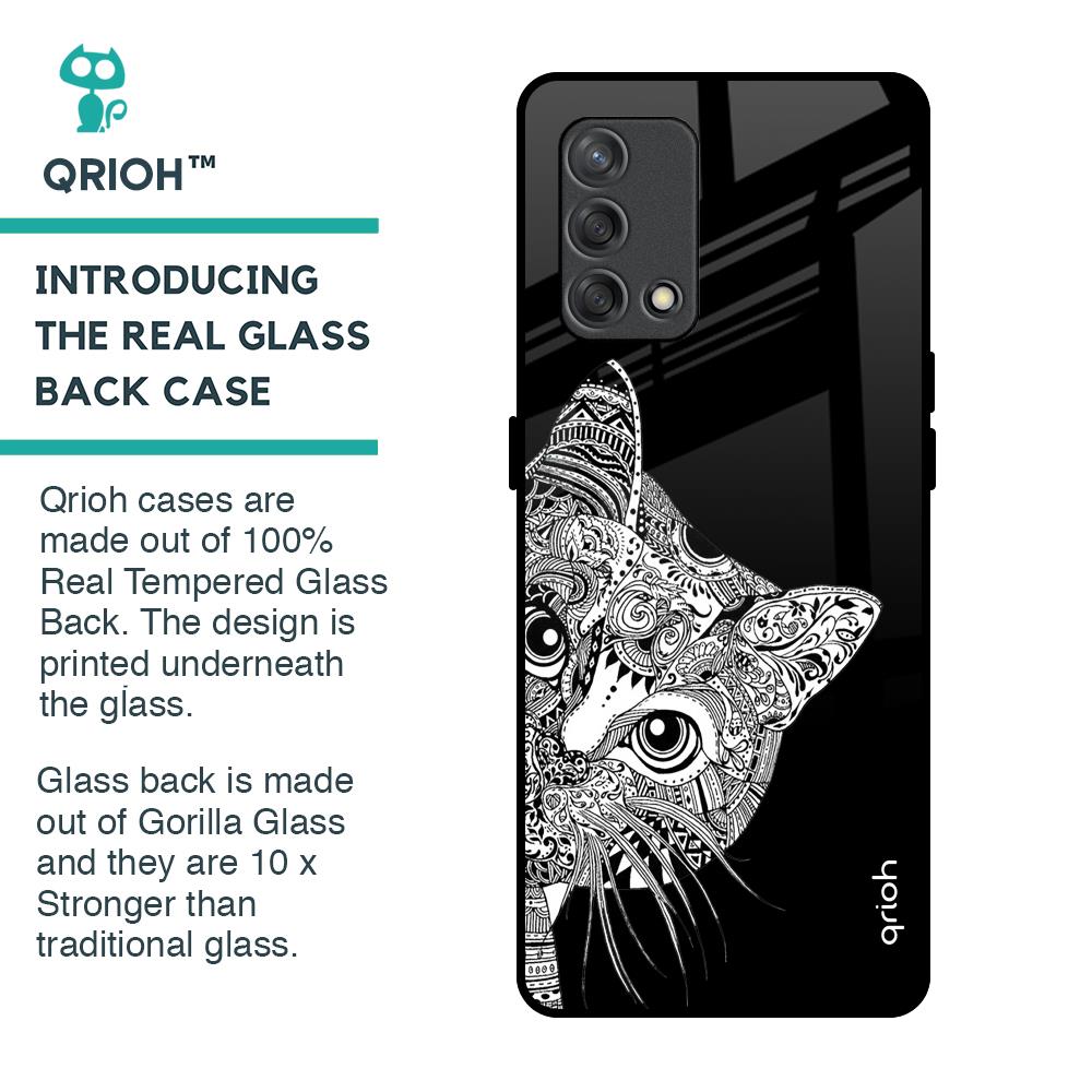 Kitten Mandala Glass Case for Oppo F19s