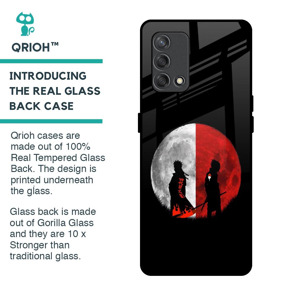 Anime Red Moon Glass Case for Oppo F19s