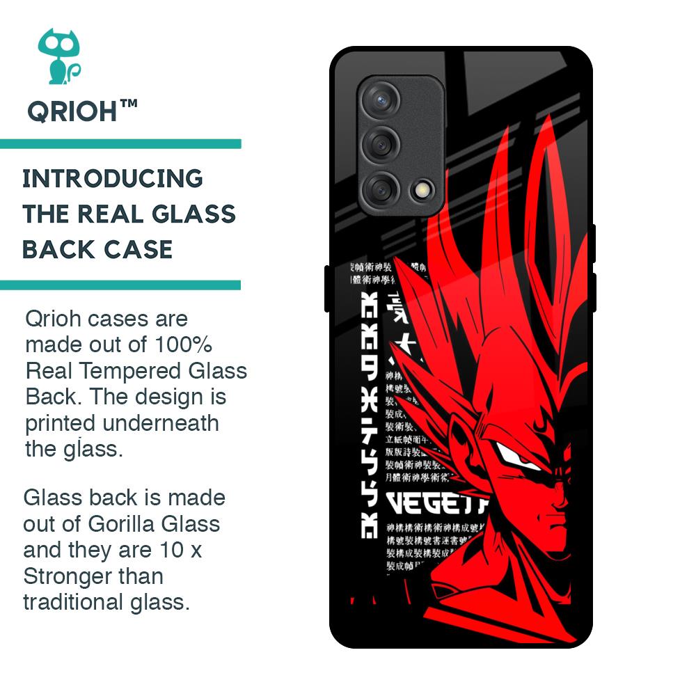 Red Vegeta Glass Case for Oppo F19s