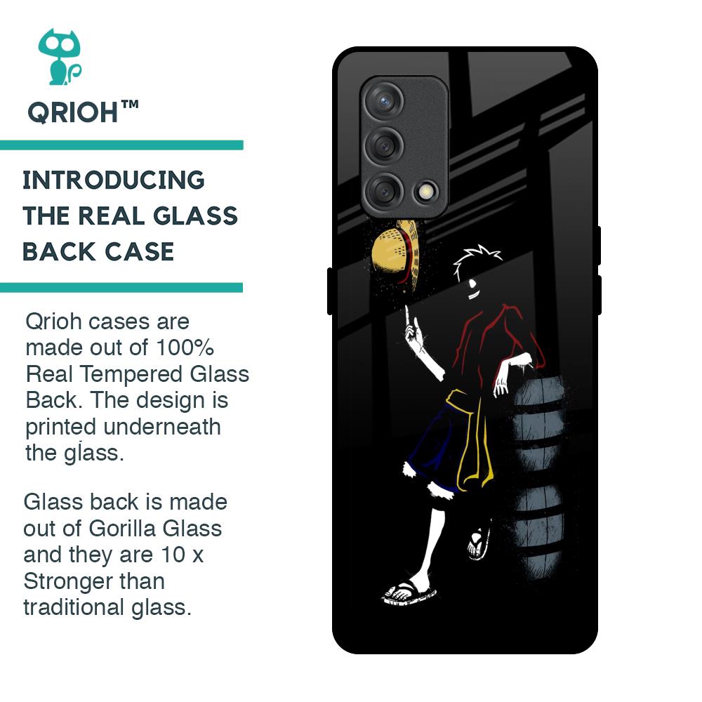 Luffy Line Art Glass Case for Oppo F19s