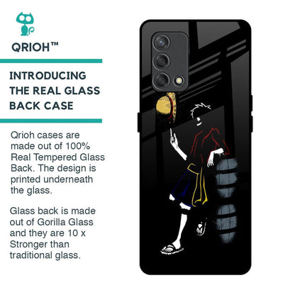 Luffy Line Art Glass Case for Oppo F19s