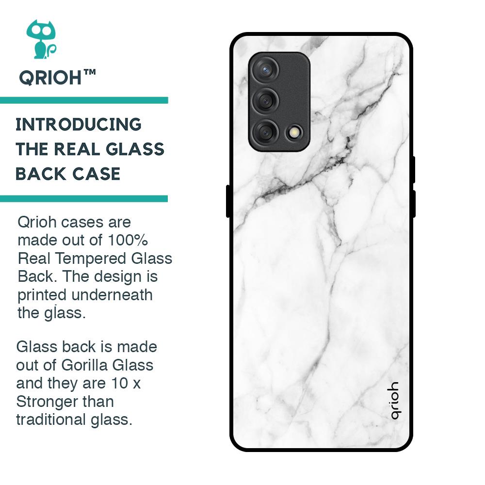 Modern White Marble Glass Case for Oppo F19s