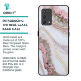 Pink & Gold Gllitter Marble Glass Case for Oppo F19s