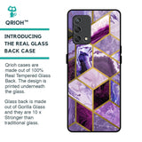 Purple Rhombus Marble Glass Case for Oppo F19s