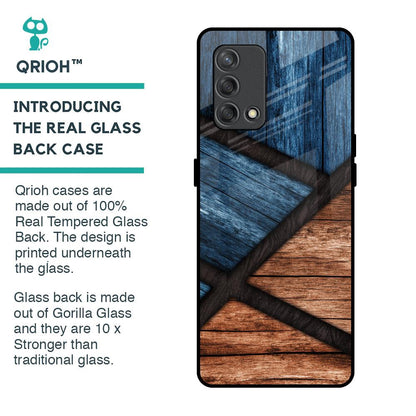 Wooden Tiles Glass Case for Oppo F19s