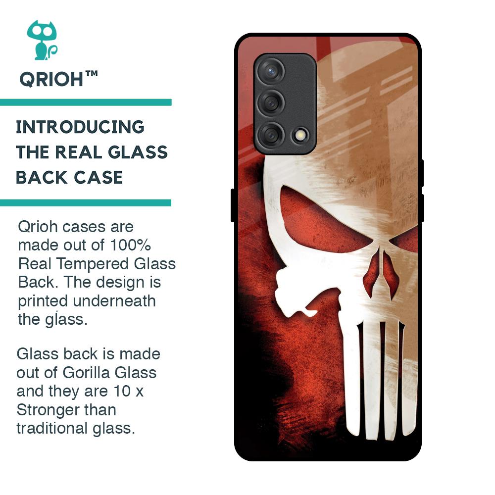 Red Skull Glass Case for Oppo F19s