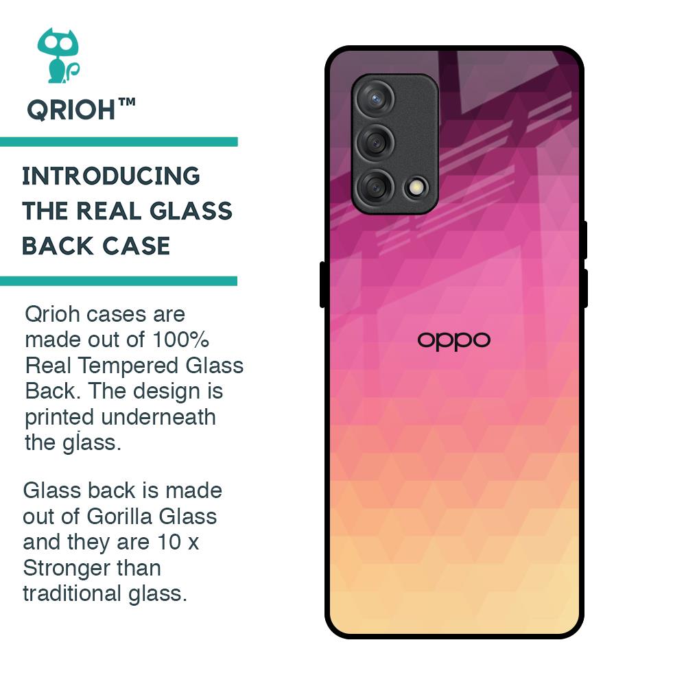 Geometric Pink Diamond Glass Case for Oppo F19s