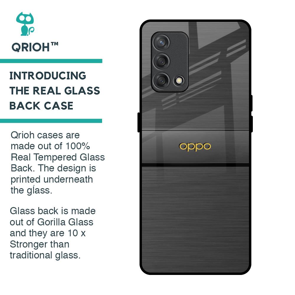 Grey Metallic Glass Case For Oppo F19s