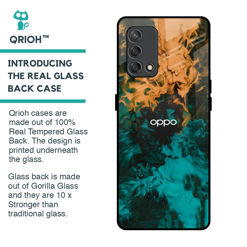 Watercolor Wave Glass Case for Oppo F19s