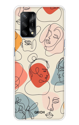 Abstract Faces Oppo F19s Back Cover