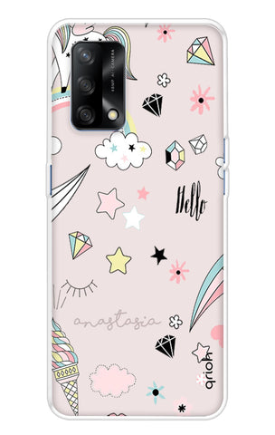 Unicorn Doodle Oppo F19s Back Cover