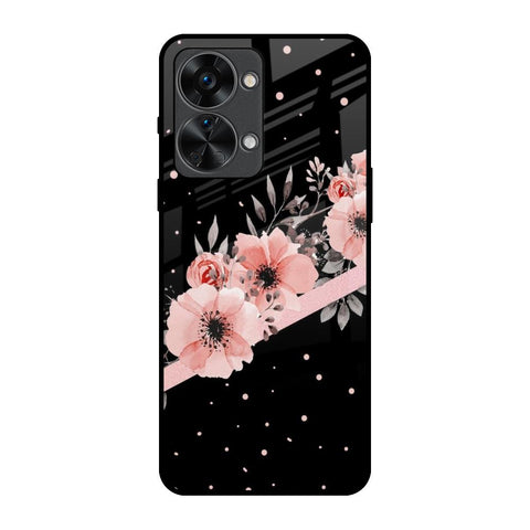 Floral Black Band OnePlus Nord 2T 5G Glass Back Cover Online
