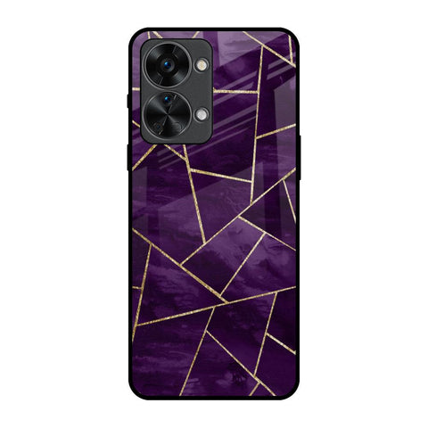 Geometric Purple OnePlus Nord 2T 5G Glass Back Cover Online