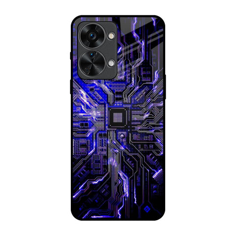 Techno Color Pattern OnePlus Nord 2T 5G Glass Back Cover Online