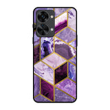 Purple Rhombus Marble OnePlus Nord 2T 5G Glass Back Cover Online