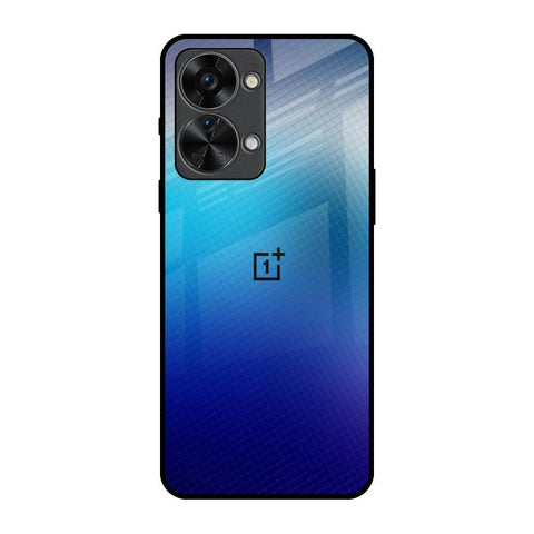 Blue Rhombus Pattern OnePlus Nord 2T 5G Glass Back Cover Online