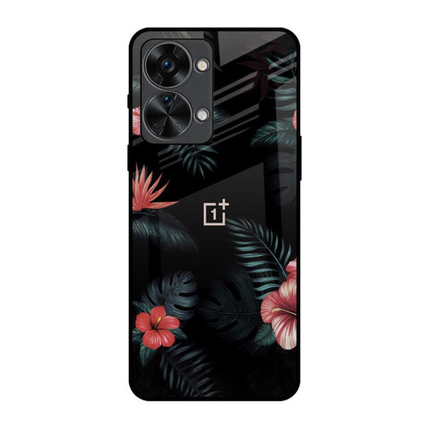 Tropical Art Flower OnePlus Nord 2T 5G Glass Back Cover Online