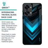 Vertical Blue Arrow Glass Case For OnePlus Nord 2T 5G