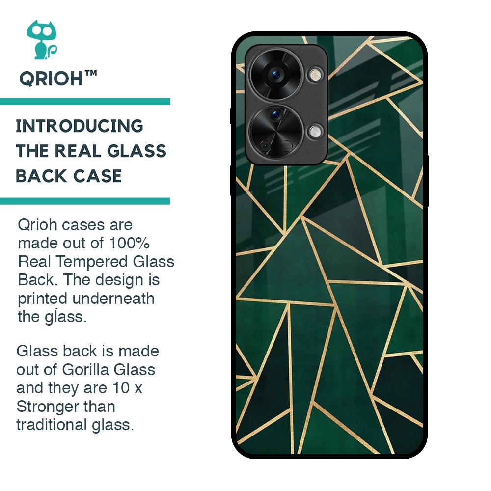 Abstract Green Glass Case For OnePlus Nord 2T 5G