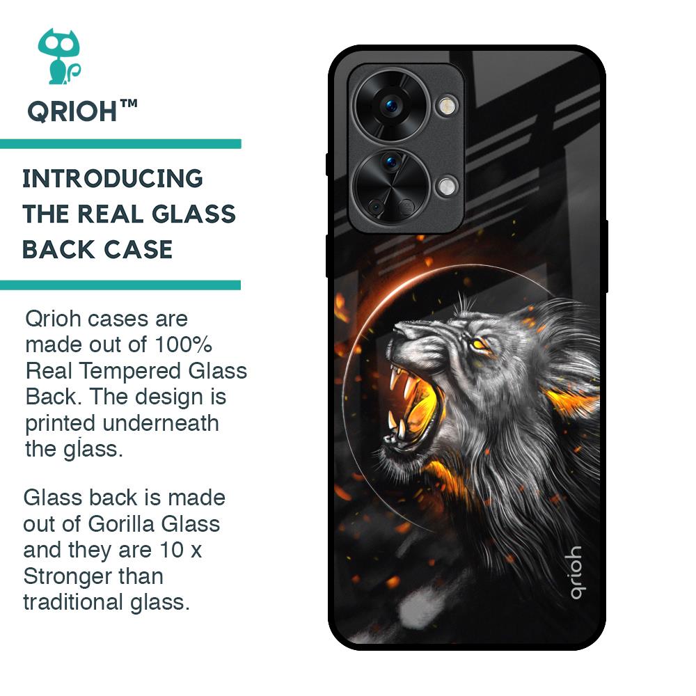 Aggressive Lion Glass Case for OnePlus Nord 2T 5G