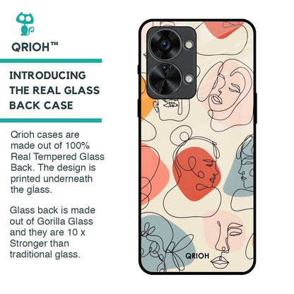 Abstract Faces Glass Case for OnePlus Nord 2T 5G