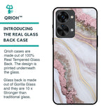 Pink & Gold Gllitter Marble Glass Case for OnePlus Nord 2T 5G