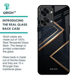 Sleek Golden & Navy Glass Case for OnePlus Nord 2T 5G