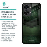 Green Leather Glass Case for OnePlus Nord 2T 5G
