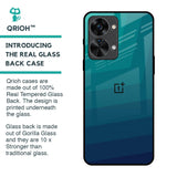 Green Triangle Pattern Glass Case for OnePlus Nord 2T 5G