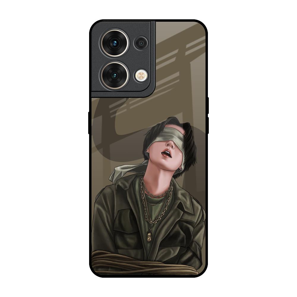 Blind Fold Oppo Reno8 5G Glass Back Cover Online