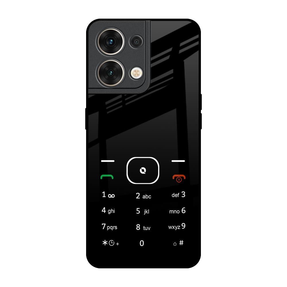 Classic Keypad Pattern Oppo Reno8 5G Glass Back Cover Online