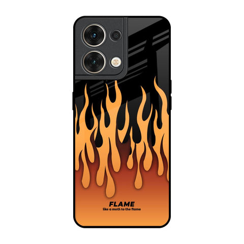 Fire Flame Oppo Reno8 5G Glass Back Cover Online