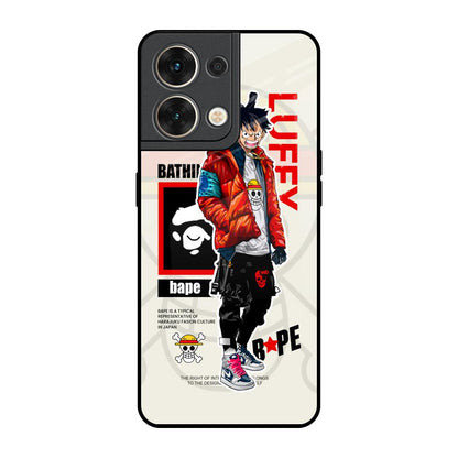 Bape Luffy Oppo Reno8 5G Glass Back Cover Online