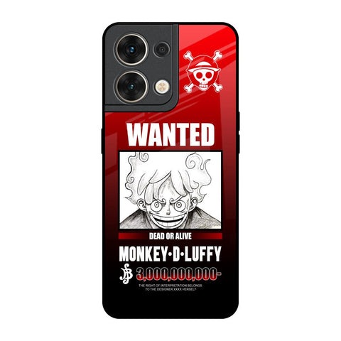 Luffy Wanted Oppo Reno8 5G Glass Back Cover Online