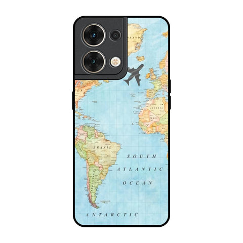 Travel Map Oppo Reno8 5G Glass Back Cover Online
