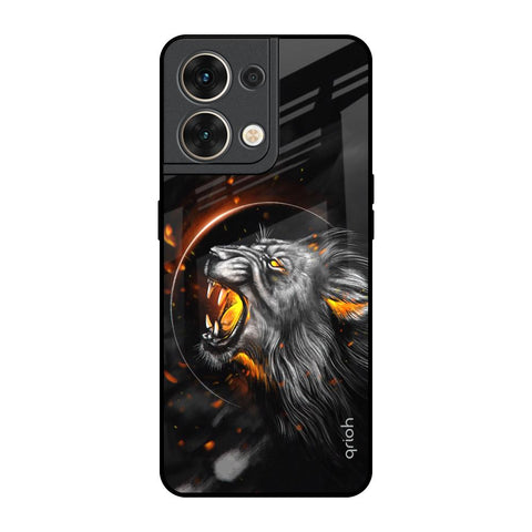 Aggressive Lion Oppo Reno8 5G Glass Back Cover Online