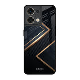 Sleek Golden & Navy Oppo Reno8 5G Glass Back Cover Online