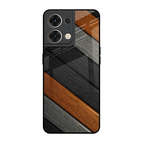 Tri Color Wood Oppo Reno8 5G Glass Back Cover Online