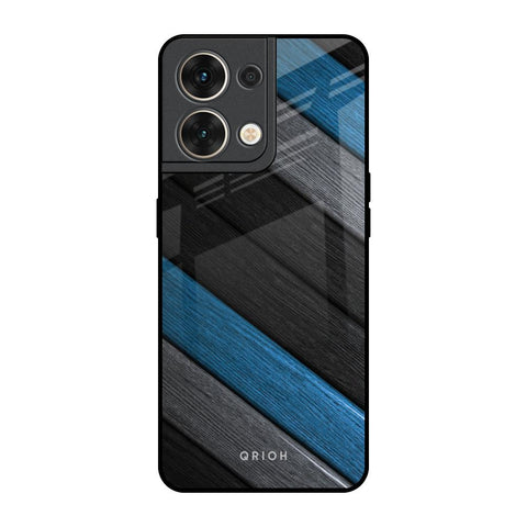 Multicolor Wooden Effect Oppo Reno8 5G Glass Back Cover Online